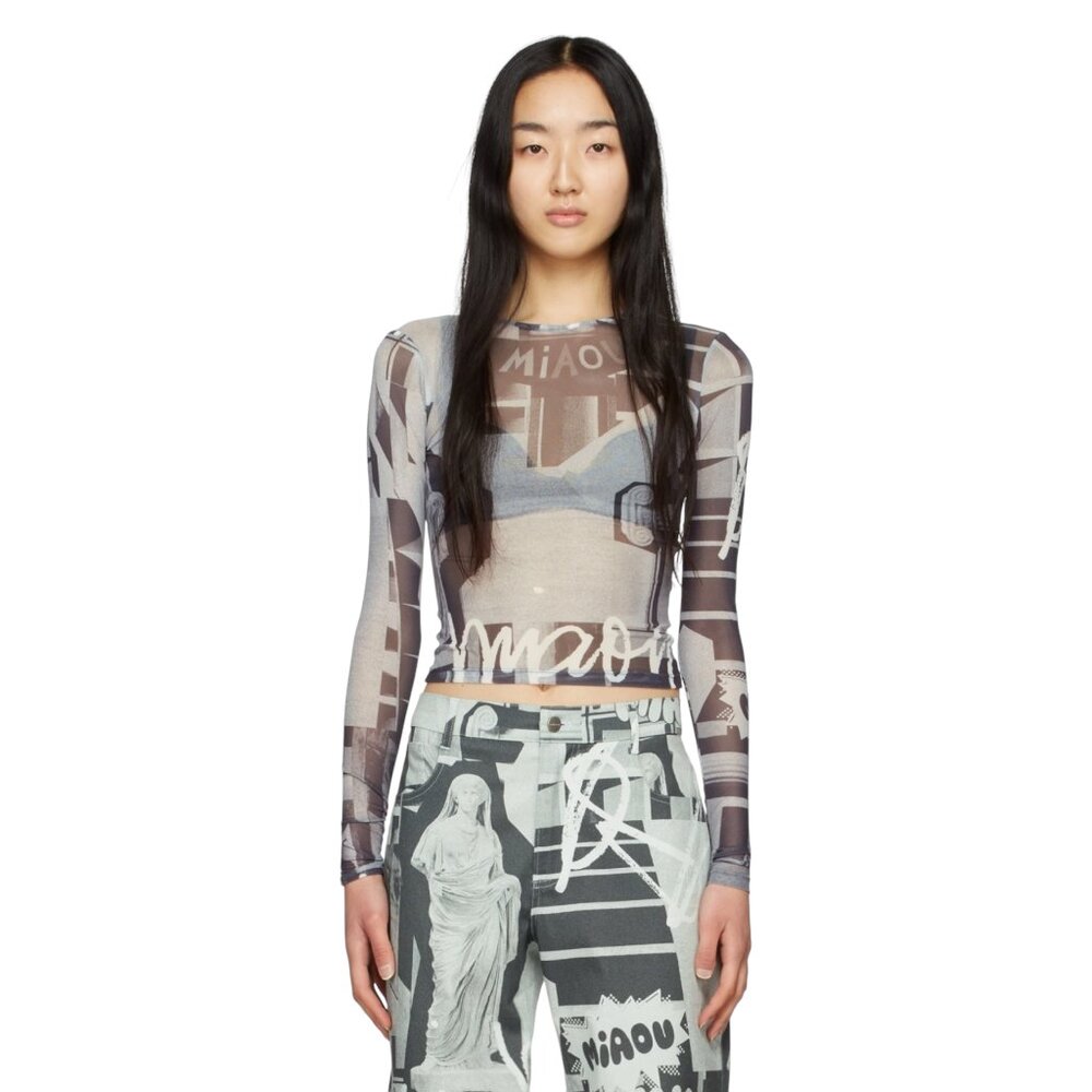 MIAOU SEMI SHEER TOP SIZE M NEW